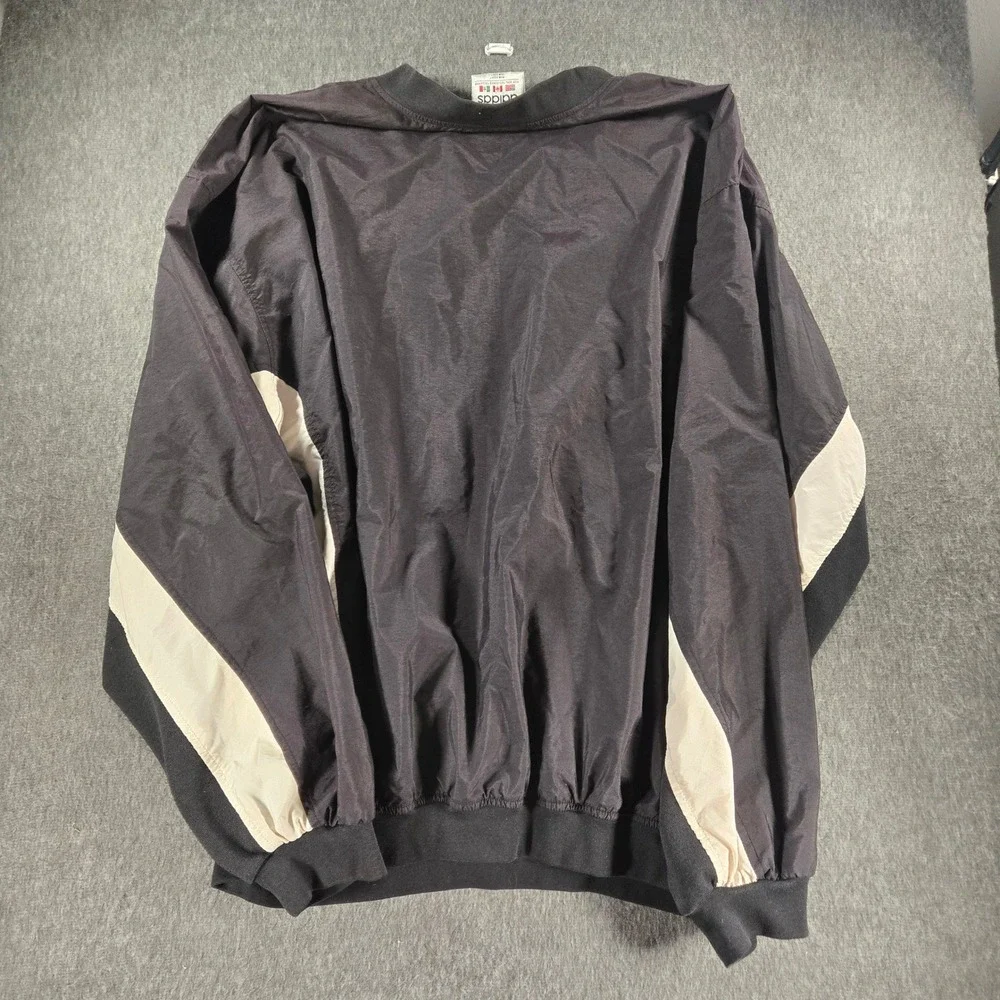 Vintage Adidas Windbreaker Mens XXL Black V-Neck Mesh Lined Pullover‎ Gorpcore